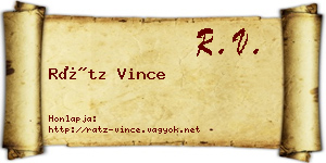 Rátz Vince névjegykártya