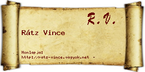 Rátz Vince névjegykártya