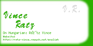 vince ratz business card